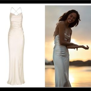 Shona Joy La Lune Lace Back Maxi Dress - Cream